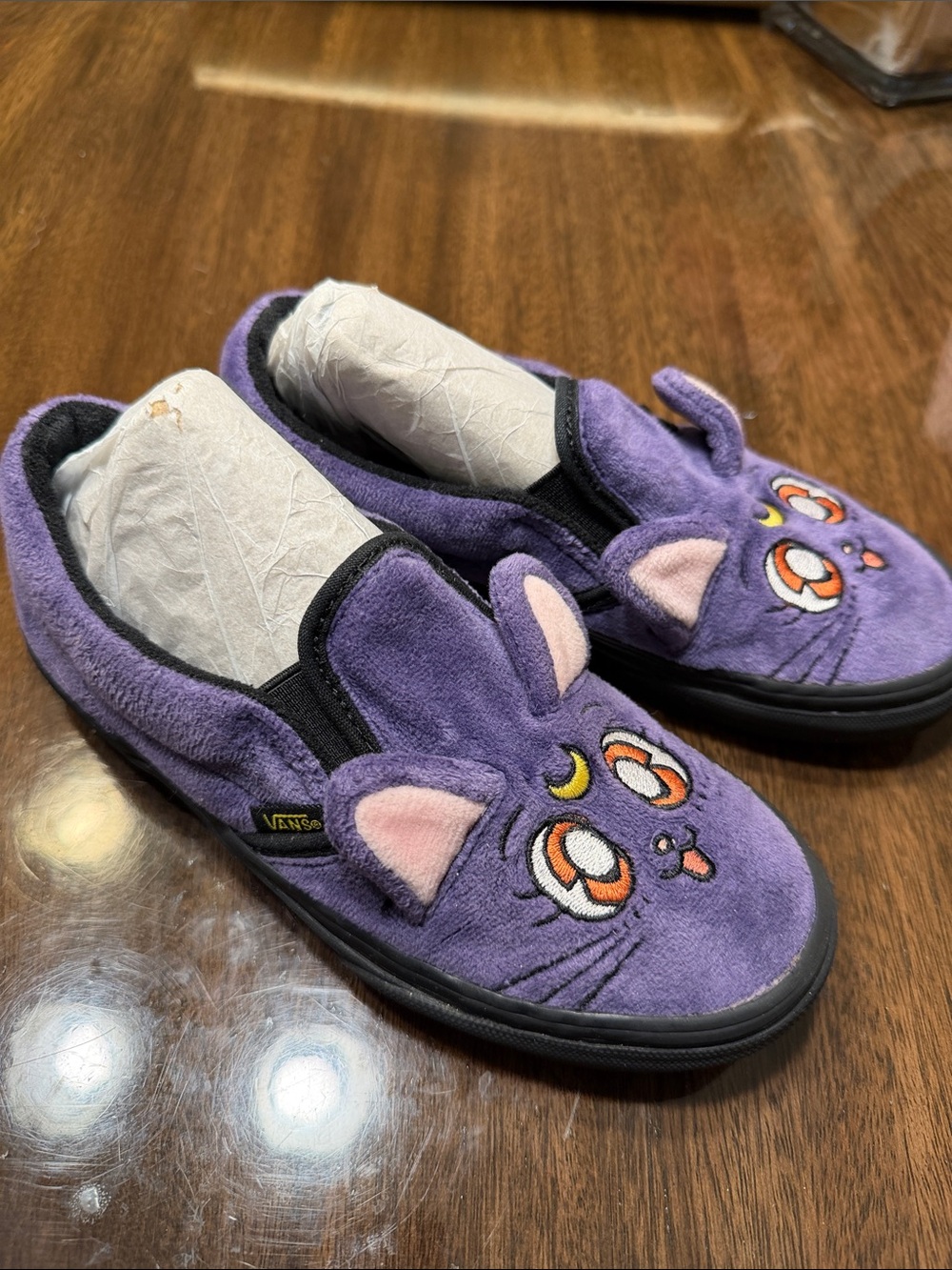 Vans Kids Purple Sailor Moon Special Edition Plush Slip-On Shoes